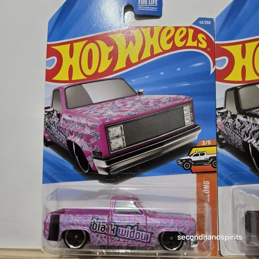 Lot of 2 Hot Wheels ‘83 Chevy Silverado Black Widow  Black and Pink NEW
